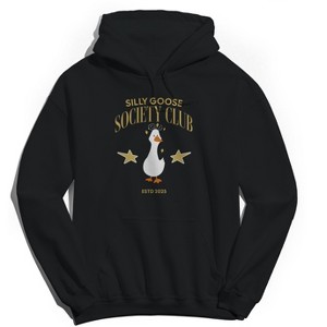Rerun Island Men's Silly Goose Society Club Long Sleeve Graphic Cotton Sweatshirt Hoodie - 1 of 4