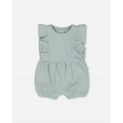 Girl Ribbed Cotton Romper - Deux par Deux