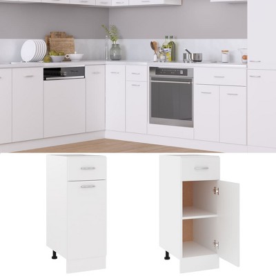 vidaXL Drawer Bottom Cabinet White 11.8 in.x18.1 in.x32.1 in. Engineered Wood