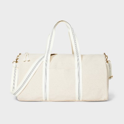 White leather best sale weekender bag