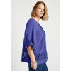 June + Vie by Roaman's Women's Plus Size Lace-Trimmed Boho Blouse - 4 of 4
