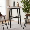 Modern Bar Height 42" Dining Table, Rubberwood Legs and Laminate Table Top, Gray Finish, Black - 3 of 4