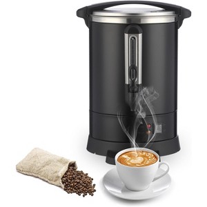 Commercial Coffee Urn, Coffee Dispenser Electric,Fast Brew Stainless Hot Water Dispenser, Hot Water Urn for Catering, Party, Black - 1 of 4