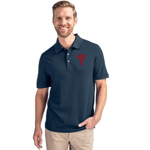 Philadelphia Phillies Cutter & Buck Advantage Eco Tri-Blend Pique Mens Polo - 1 of 1