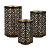 Dexmalle Pierced Metal Lanterns,Candle Holders,Set of 3 - 2 of 4