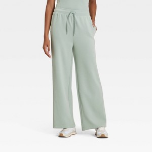 Women's Airy Sleek Ribbed Wide Leg Sweatpants - All In Motion™ - 1 of 4