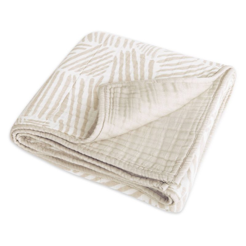 Babyletto Oat Stripe Muslin Quilt, 4 of 8