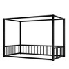 CAVINAS Twin/Full/Queen Size Kid Sunshade Floor Bed,Metal Canopy Toddler Bed Frames,Floor Bed for Kids,Girls&Boys,No Box Spring Needed - 4 of 4