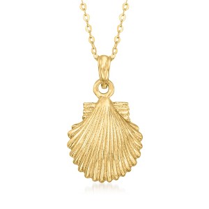 Ross-Simons 10kt Yellow Gold Scallop Seashell Pendant Necklace - 1 of 2