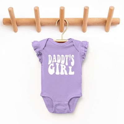 The Juniper Shop Daddy's Girl Wavy Baby Flutter Sleeve Bodysuit