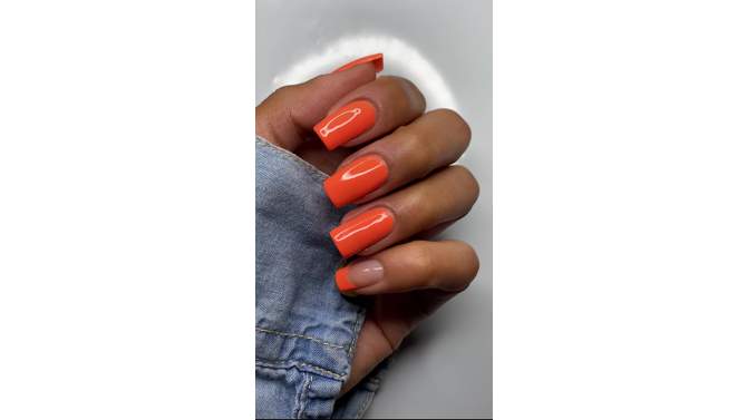 Nails Inc. Nail Polish - Neon Orange - Sunbeam Crescent - 0.27 fl oz, 2 of 8, play video