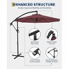 10FT Cantilever Patio Umbrella, Offset Hanging Umbrella with Cross Base, Crank Lift & Tilt for Maximum Shade Coverage - 3 of 4