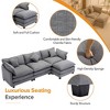 112.2" Modern Chenille L-Shape Modular Sectional Sofa with Removable Ottoman and 5 Plush Pillows - 3 of 4