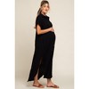 PinkBlush Black Button Down Maternity Midi Dress - 2 of 4