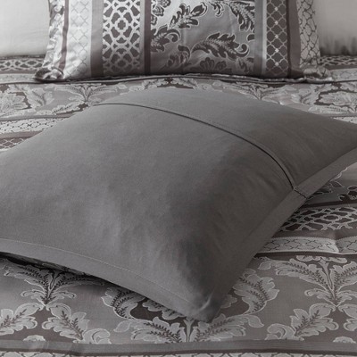 Bellagio Gray Jacquard 7-Piece Queen Comforter Set