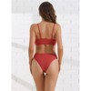 INSPIRE CHIC Women's Adjustable Spaghetti Straps Bikini Sets Ribbed High Waist Bottoms Swimwear Bathing Suits 2 Pieces - 4 of 4