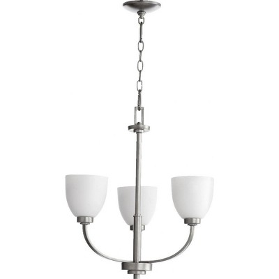 Quorum Lighting Reyes 3-Light Chandelier, Classic Nickel, 3 Lights, AGB Finish