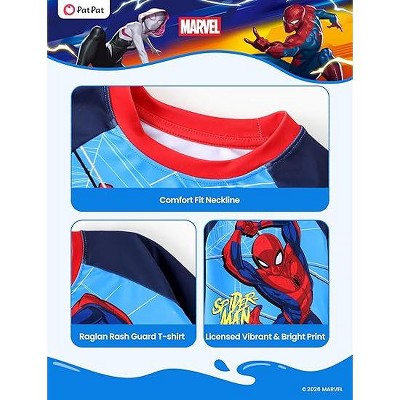 Marvel Disney Marvel Kids Superhero Summer Rash Guard Tops Spiderman Blue 3T-4T — фото 5