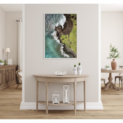 Large White Framed Scenic Maui Canvas Print