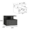 Gulches Gray Wall Mounted Nightstand (11 Inch Height) with 1 Drawer and 2 Shelving Layers - 4 of 4