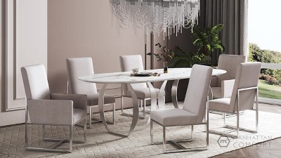 Element High-Back Champagne Velvet Upholstered Arm Chair