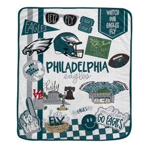 NFL Philadelphia Eagles Native Fan Royal Plush Blanket - 1 of 2