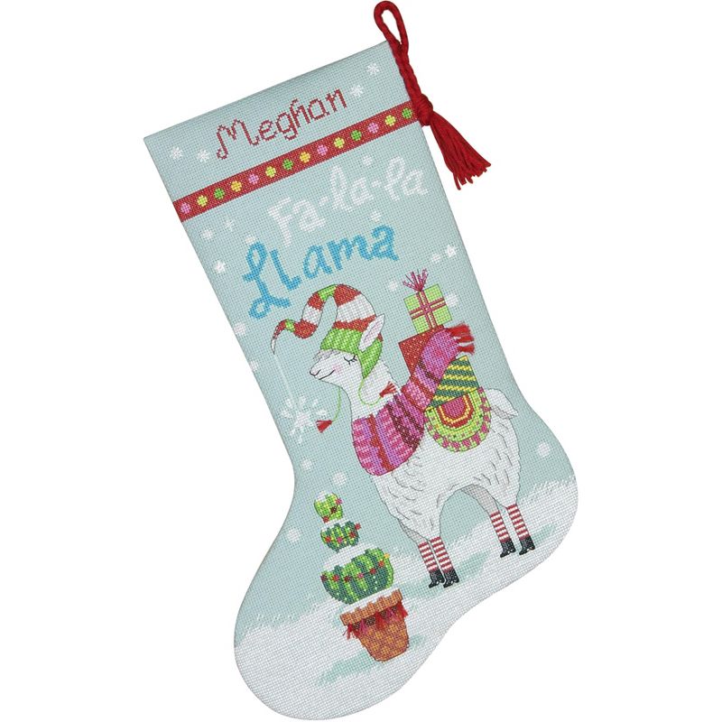 Dimensions Counted Cross Stitch Kit 16" Long-Llama Stocking (14 Count), 3 of 4
