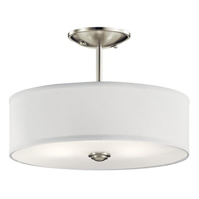 Shailene 14" Brushed Nickel Drum Ceiling Light