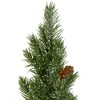 Northlight 1 FT Frosted Upswept Mini Pine Christmas Tree in Red Tin Pot - Unlit - 3 of 4