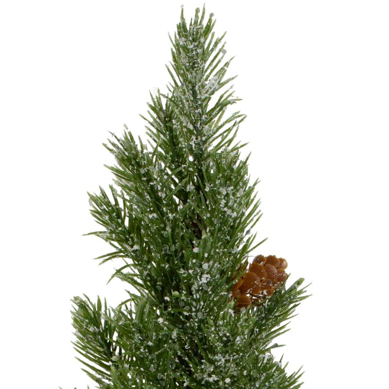 Northlight 1 FT Frosted Upswept Mini Pine Christmas Tree in Red Tin Pot - Unlit, 4 of 6
