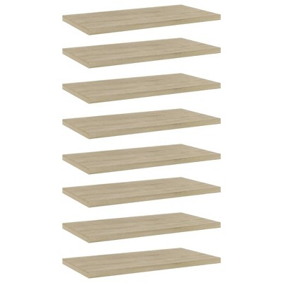 vidaXL Bookshelf Boards 8 pcs Sonoma Oak 15.7 in.x7.9 in.x0.6 in. Engineered Wood