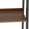 72" Hawkins Metal/Wood Ladder Shelf Walnut - WyndenHall: Modern 4-Tier Bookcase, Fixed Shelves, Veneer Frame - 3 of 4