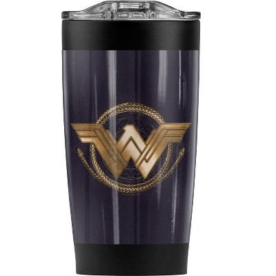 Wonder Woman Movie Lasso Logo Steel Tumbler 20oz Coffee Travel Mug