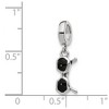 Black Bow Jewelry Sterling Silver & Black Enamel Sunglasses Dangle Bead Charm - 3 of 4