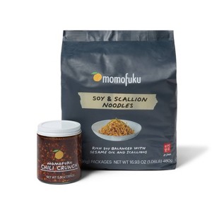 Momofuku x A-Sha 5ct/16.93oz Soy and Scallion Noodles + Momofuku 5.5 fl oz Chili Crunch Oil - 1 of 4