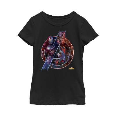 T-shirt Marvel War Girl\'s : Logo Infinity Avengers: Target