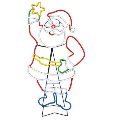 GE StayBright 48-inch Glowbright LED Neon Santa Flex Decoration