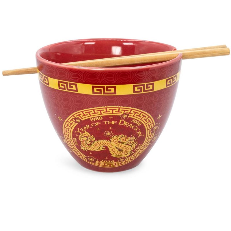 Boom Trendz Year Of The Dragon Chinese Zodiac 16-Ounce Ramen Bowl and Chopstick Set, 1 of 7