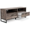 59" Neilsville TV Stand for TVs up to 63" Medium Brown/Beige - Signature Design by Ashley: Rustic Console with Open Shelving - 2 of 4