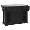 YOOCOZZ 58" Kitchen Island with Drop Leaf, Sliding Barn Door, Metal Grid Side Door, Spice Rack+Glass Holders - 2 of 4