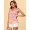 Allegra K Women's Sleeveless Casual Bow Tie Decor Strap Chiffon Floral Tank Tops - 4 of 4