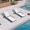 PURPLE LEAF Outdoor Chaise Lounge Chair Set of 2 Patio Pool Lounger Chairs with Wooden Armrest Sunbathing Tanning Recliner for Outside Backyard - 2 of 4