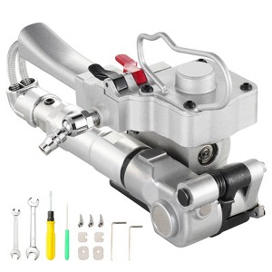 VEVOR Pneumatic Strapping Tool, for 1/2"-3/4" PP & PET Plastic Belt, Handheld Baler Automatic Packaging Machine with 3500N Max Tension, Silver - 1 of 4