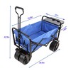 SKRAN Beach Wagon Folding cart Camping cart Tools Shopping Fishing cart with Extra Wide All-Terrain Wheels,with Plastic Table,Bearing 150 pounds - 3 of 4
