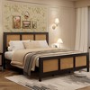 Bed Frame with Headboard,Bohemian Rattan Platform Bed Frame with Strong Metal Slats Support,No Box Spring Needed - 4 of 4