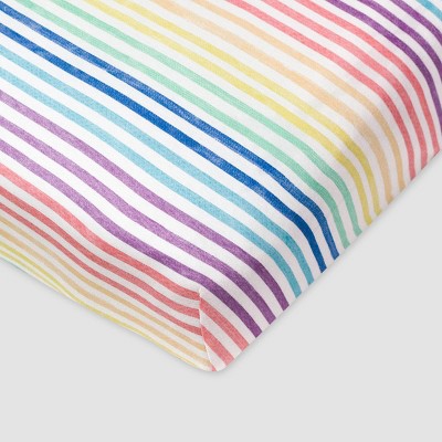 Honest Baby Organic Cotton Fitted Crib Sheet - Rainbow Stripe