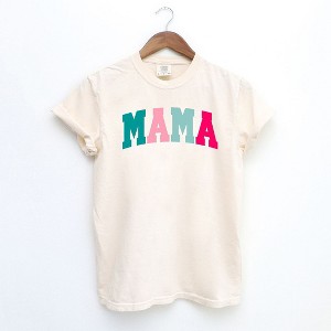 Simply Sage Market Women's Bright Mama Block Short Sleeve Garment Dyed Tee - 1 of 2