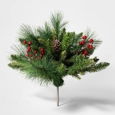 24" Pre-Lit Mixed Greenery Mini Artificial Christmas Pot Filler Clear Lights - Wondershop™