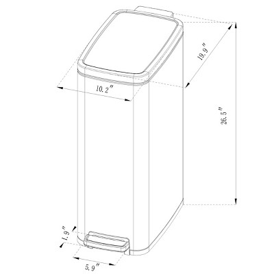 45L Slim Step Trash Can - Brightroom&#8482;_4