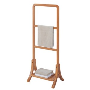 Three Bar Bamboo Towel Rack Natural - Organize It All - 1 of 4